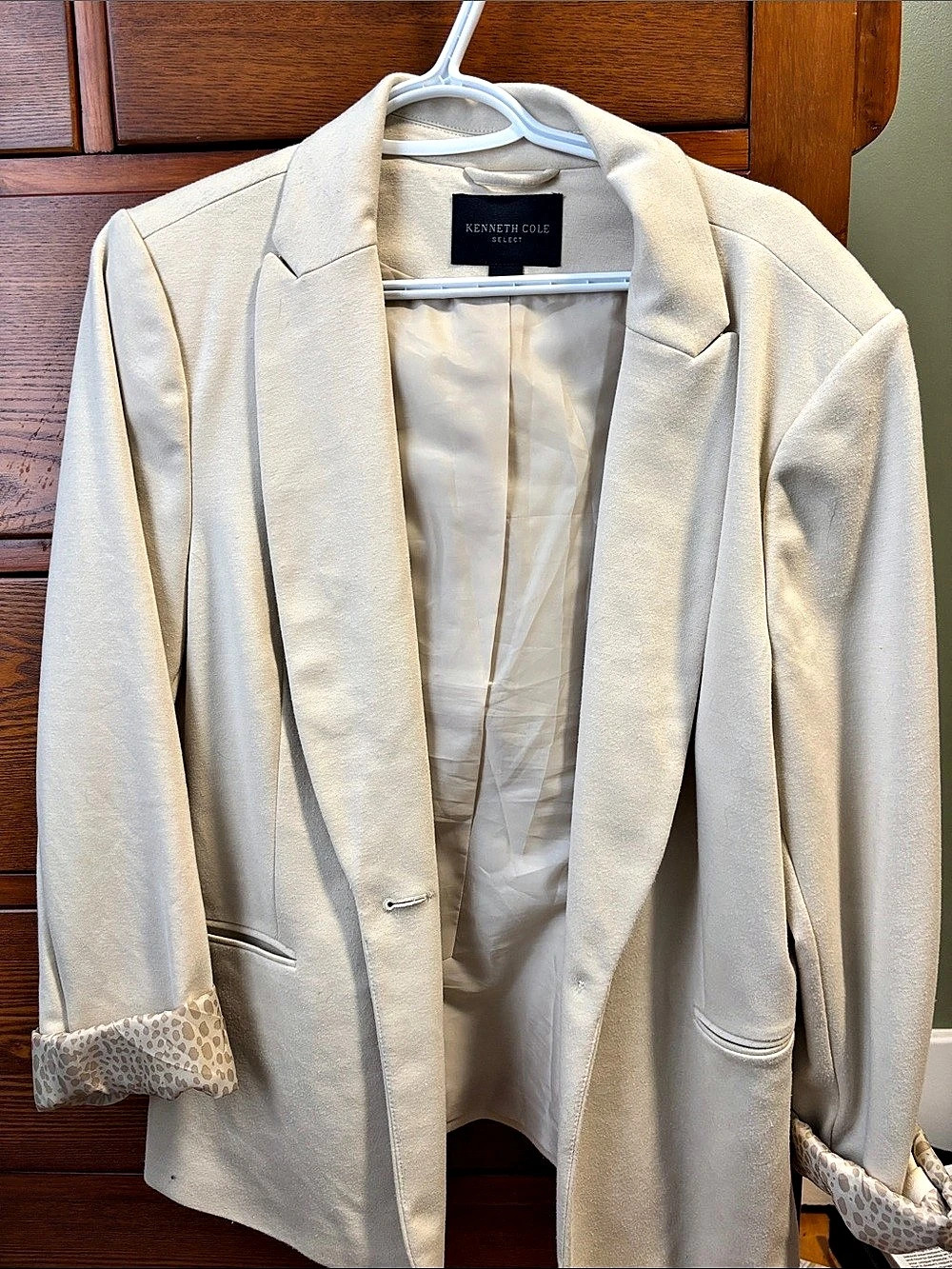 Kenneth Cole Women's Blazer Cream Size XL good condition